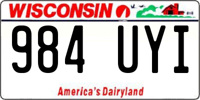 WI license plate 984UYI