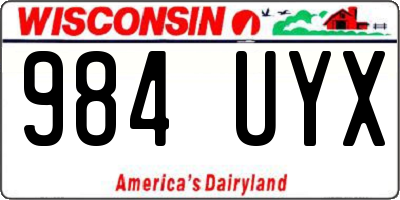 WI license plate 984UYX
