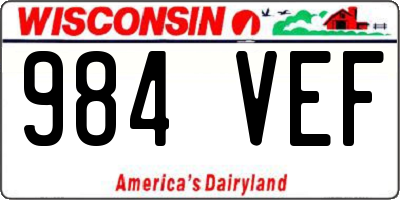 WI license plate 984VEF