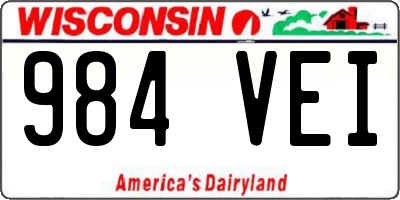 WI license plate 984VEI