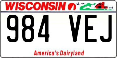 WI license plate 984VEJ