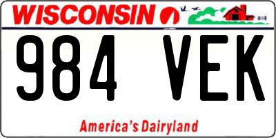WI license plate 984VEK