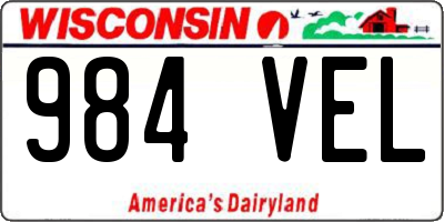 WI license plate 984VEL