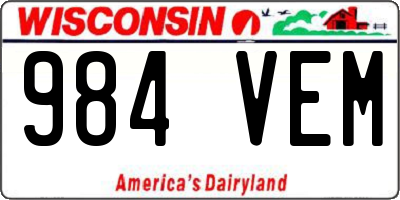 WI license plate 984VEM