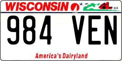 WI license plate 984VEN