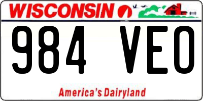 WI license plate 984VEO