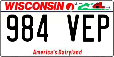 WI license plate 984VEP