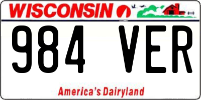 WI license plate 984VER