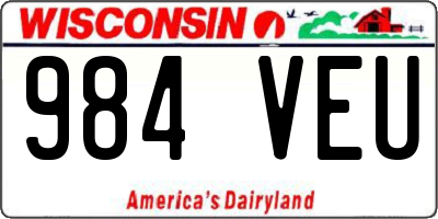 WI license plate 984VEU