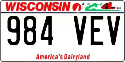 WI license plate 984VEV