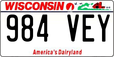 WI license plate 984VEY