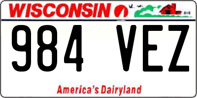WI license plate 984VEZ