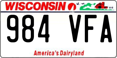 WI license plate 984VFA