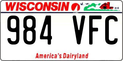 WI license plate 984VFC
