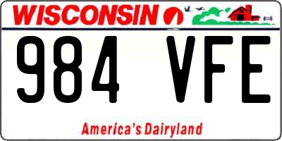 WI license plate 984VFE