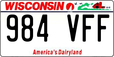 WI license plate 984VFF