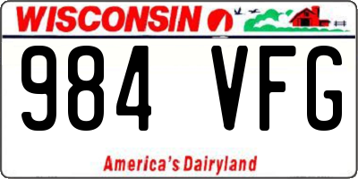WI license plate 984VFG