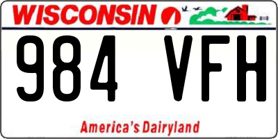 WI license plate 984VFH