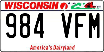 WI license plate 984VFM