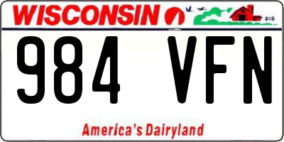 WI license plate 984VFN