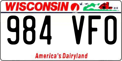 WI license plate 984VFO
