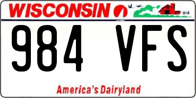 WI license plate 984VFS