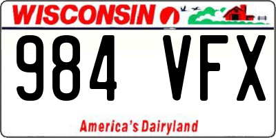 WI license plate 984VFX