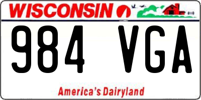 WI license plate 984VGA