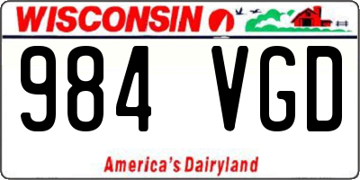 WI license plate 984VGD