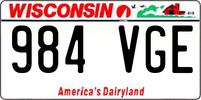 WI license plate 984VGE