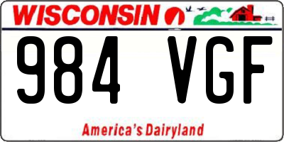 WI license plate 984VGF