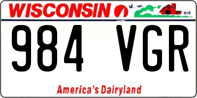 WI license plate 984VGR