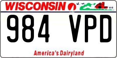 WI license plate 984VPD