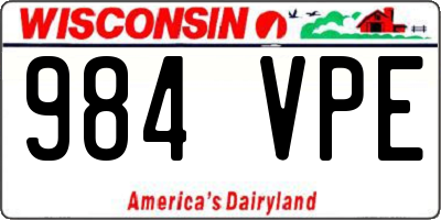 WI license plate 984VPE