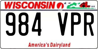 WI license plate 984VPR