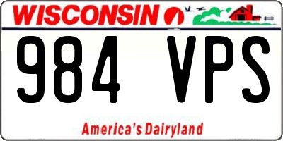 WI license plate 984VPS