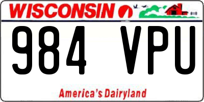 WI license plate 984VPU