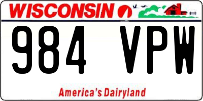 WI license plate 984VPW