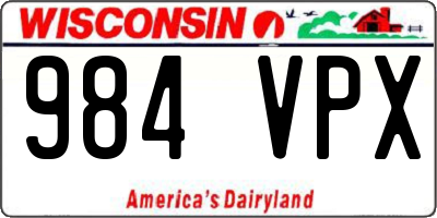 WI license plate 984VPX