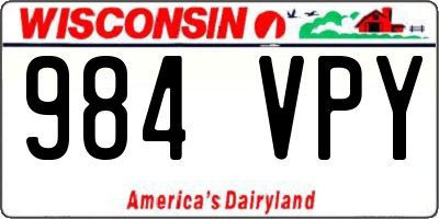 WI license plate 984VPY