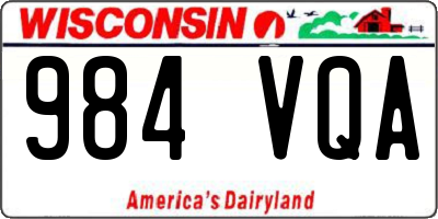 WI license plate 984VQA