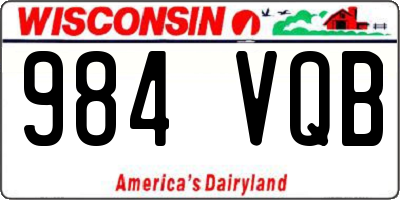 WI license plate 984VQB