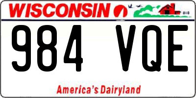 WI license plate 984VQE