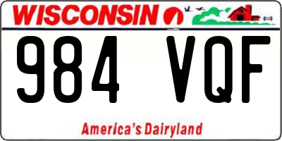 WI license plate 984VQF