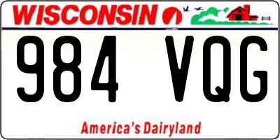 WI license plate 984VQG