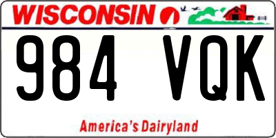 WI license plate 984VQK