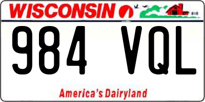 WI license plate 984VQL