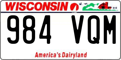 WI license plate 984VQM