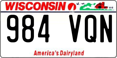 WI license plate 984VQN