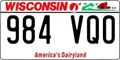 WI license plate 984VQO